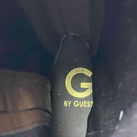 GUESS Knee High Brown Zip-Up Faux Leather Boots Size 9.5 EUC Classic Biker - Picture 7 of 12